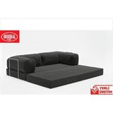 Herev Mix 300X200 Açık Köşe L Tipi 50 Dns Süngerli Şark Köşe Koltuk - Füme