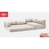 Herev Mix 300X200 Açık Köşe L Tipi 50 Dns Süngerli Şark Köşe Koltuk - Krem