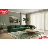 Herev Mix 300X200 Açık Köşe L Tipi 50 Dns Süngerli Şark Köşe Koltuk - Yeşil