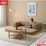 Herev Pleasant K180X90 Sünger Kanepe Yıkanabilir Kadife Kumaşlı Minderli Koltuk - Bej