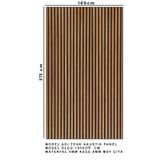 HEREVE 100 x 275 cm Mdf Ahşap Akustik Duvar Paneli Akustik Panel Lambri Panel Teak