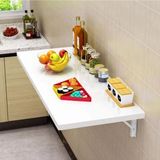 Hereve 90X55 cm Duvara Monte Kırma Katlanır Masa Mutfak Masası Yemek Masası Çalışma Masası - Beyaz - 90 x 55
