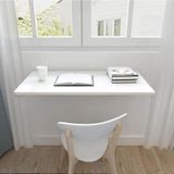 Hereve Mdf 90CM Çalışma Masası Duvara Monte Yer Kaplamayan Yemek Masası Mutfak Masası Katlanır Masa - 90 x 60 - Beyaz