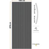 Hereve Mdf Ahşap Akustik Duvar Paneli 100 x 280 cm Antrasit MDF Malzeme ile Isıya Dayanıklı ve Su Geçirmez