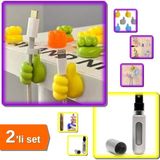 Hereveoyuncak 10 Adet El Şeklinde Kablo Tutucu + Mini Doldurulabilir Seyahat Parfüm Şişesi 5 ml - 2li Set E6K5F9