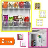 Hereveoyuncak 12 Adet Mini Buzdolabı Içi Düzenleyici Kutu + Dolap Kapağı Deterjan Organizeri - 2li Set D7P9E0