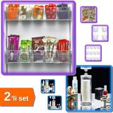 Hereveoyuncak 12 Adet Mini Buzdolabı Içi Düzenleyici Kutu + Makyaj Pamuğu Organizeri - 2li Set Y1E6R8