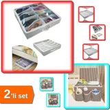 Hereveoyuncak 12 Bölmeli Ayakkabı Hurcu + 5 Bölmeli Bebek Beşik Başucu Düzenleyici Kapaklı - 2li Set A7Y2H1