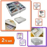 Hereveoyuncak 12 Bölmeli Ayakkabı Hurcu + 8 Gözlü L Beden Akordiyon Organizer Çekmece Düzenleyici - 2li Set P6C2Q6