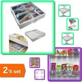 Hereveoyuncak 12 Bölmeli Ayakkabı Saklama Hurcu + 6 Adet Buzdolabı Içi Mini Düzenleyici Kutu - 2li Set T2L4F6