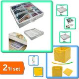 Hereveoyuncak 12 Bölmeli Ayakkabı Saklama Hurcu Siyah Beyaz + Çok Amaçlı Sarı Düzenleyici Kutu - 2li Set E4D8R5