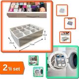 Hereveoyuncak 12 Bölmeli Çekmece Düzenleyici + Ayakkabı Yıkama Filesi Kapak Bağlamalı 35X20 cm - 2li Set H2G0C1