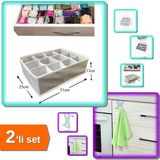 Hereveoyuncak 12 Bölmeli Düzenli Çekmece Düzenleyici + Dolap Kapağı ve Çekmece Üstü Havlu Askısı - 2li Set L8U6D0