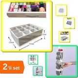 Hereveoyuncak 12 Bölmeli Pratik Bölmeli Çekmece + Dolap Içi Asılabilir Temiz Çorap - 2li Düzenleyici Set X4Y4V6