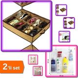 Hereveoyuncak 12 Çift Ayakkabı Alabilen Portatif Saklama Hurcu Model 2 + 8 Cepli Askılı File Organizer - 2li Set
