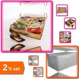 Hereveoyuncak 12 Çift Ayakkabı Saklama Hurcu + Yorgan Hurç Maxi 40X40X75 cm - Depolama Çözümü 2li Set M9B2ZT
