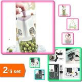 Hereveoyuncak 2 Adet Airfryer Kablo Toplama Aparatı + Zeytin Çizme - Kesme Makinesi Parmaklıklı - 2li Set HF2LQW