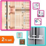Hereveoyuncak 2 Adet Geçmeli Çocuk Koruma Kilidi + Raylı Bebek Çocuk Çekmece ve Dolap Koruma - 2li Set L4F2E5