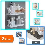 Hereveoyuncak 2 Adet Özel Raf Baharatlık + Su Emici Sihirli Mutfak Banyo Musluk Matı - 2li Set U7X1A6