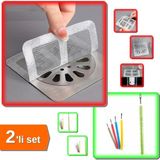 Hereveoyuncak 20 Adet Yapışkanlı Banyo Gider Koruyucu Saç Toplayıcı + Kalorifer Peteği Fırçası - 2li Set V8X8P7