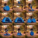 Hereveoyuncak 3 Kişilik Yarı Otomatik Kurulum Kamp Çadırı – Suya Dayanıklı, Taşıma Çantalı Outdoor Aile Çadırı, Piknik, Plaj ve Doğa 200X150X110 cm
