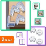 Hereveoyuncak 4 Adet Silikon Masa Köşe Koruyucu + 4 Adet Priz Kapağı Seti - 2li Set N1F6T8