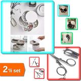 Hereveoyuncak 4 Katlı Dönebilen Silindir Takı Organizer + Makas Katlanır Taksun Seyahat Makası - 2li Set T9K6H7