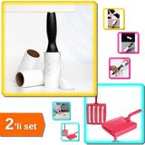Hereveoyuncak 4 Yedekli Tüy Saç Toplama Rulosu 240 Yaprak + Saplı El Gırgırı 4 Fırçalı - 2li Set X9F6Y4