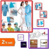 Hereveoyuncak 5 Adet Tek Kullanımlık Çıtçıtlı Naylon Yağmurluk + 4 Adet Silikon Kapı Kolu Stoperi - 2li Set T9R5D4