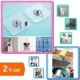 Hereveoyuncak 5 Adet Yapışkanlı Banyo Mutfak Raf Tutucu Askı Pin + Vantuzlu Su Giderli Sabunluk - 2li Set Y9L6W0