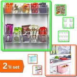 Hereveoyuncak 6 Adet Buzdolabı Içi Mini Düzenleyici Kutu + Dolap Kapak Düzenleyici Set A1B2C3