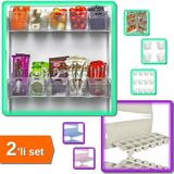 Hereveoyuncak 6 Adet Buzdolabı Içi Mini Düzenleyici Kutu Organizer + Pratik Kapaklı Buz Kalıbı - 2li Set R5W9X5