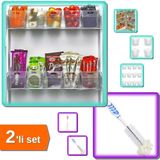 Hereveoyuncak 6 Adet Buzdolabı Içi Mini Kapak Düzenleyici Kutu + Şişe Temizleme Fırçası - 2li Set X0X7F1