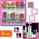 Hereveoyuncak 6 Adet Buzdolabı Içi Mini Organizer Kutu + Makyaj Pamuğu Düzenleyici - 2li Set V4V9S3