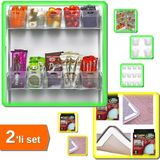 Hereveoyuncak 6 Adet Buzdolabı Içi Organizer Mini Kutu + Flamme 8 Adet Kaydırmaz Halı Pedleri - 2li Set J2K7Z2