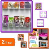 Hereveoyuncak 6 Adet Buzdolabı Organizeri + Mikrodalga Kapağı - 2li Set E2N7W9