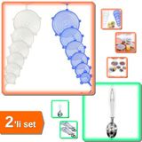 Hereveoyuncak 6 Adet Tazeliği Koruyan Silikon Strech Kapak + Metal Dondurma Kaşığı - 2li Set D9T0G7