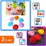 Hereveoyuncak 6 Adet Tırtıklı + 6 Adet Düz Silikon Muffin Kalıbı Seti - Evde Lezzetli Kekler | P6N2VA