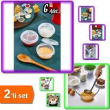 Hereveoyuncak 6 Adet Yelpaze Kapak Şeffaf Sosluk + Pratik Spiral Çırpıcı - Un Yumurta Karıştırıcı - 2li Set G7T0G7