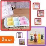 Hereveoyuncak 6 Bölmeli Kahvaltılık Lüx + 2 Adet Mevlana Rumi Yağdanlık Sirkelik Sosluk 250 ml - 2li Set F2P9N3