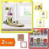 Hereveoyuncak 6'lı Buzdolabı Içi Mini Düzenleyici + Cam Yağdanlık - 2li Set A4B5C6