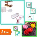 Hereveoyuncak 750 Adet Büyük Boy Ekler Kek Pasta Kapsülü + 6 Adet Silikon Muffin Kek Kalıbı - 2li Set D8S4J3