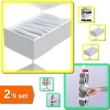 Hereveoyuncak 8 Bölmeli Xl Pratik Çekmece Düzenleyici + Dolap Içi Asılabilir Çorap Düzenleyici - 2li Set C6Q5E3
