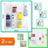 Hereveoyuncak 8 Cepli Askılı File Banyo Düzenleyici + 2 Adet Diş Macunu Sıkma Aparatı - 2li Set X9P3Z6