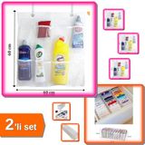 Hereveoyuncak 8 Cepli Askılı File Mutfak Banyo Düzenleyici + 11 Gözlü Akordiyon Çekmece Düzenleyici - 2li Set H1L8