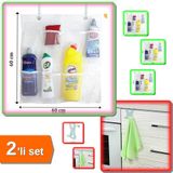 Hereveoyuncak 8 Cepli Askılı Mutfak Banyo Düzenleyici + Dolap Kapağı Ve Çekmece Üstü Havlu Askısı - 2Li Set K1F9U8