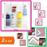 Hereveoyuncak 8 Cepli Askılı Mutfak Banyo Düzenleyici File + 8 Adet Flamme Halı Kaydırmaz Pedler - 2li Set J0R6B7