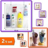 Hereveoyuncak 8 Cepli Bebek Beşik Düzenleyici Askılı File Beyaz 52 x 40 cm + Lale Figürlü Kaşıklık 20 x 9 cm - 2'li Set B6J1W2