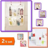 Hereveoyuncak 8 Cepli Bebek Beşik Düzenleyici Askılı File Beyaz 52x40 cm + Diş Macunu Tüp Krem Sıkma Aparatı 2li Set