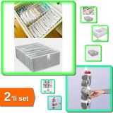 Hereveoyuncak 8 Gözlü Akordiyon Çekmece Düzenleyici + Asılabilir Temiz Çorap Düzenleyici - 2li Set X4X1P1